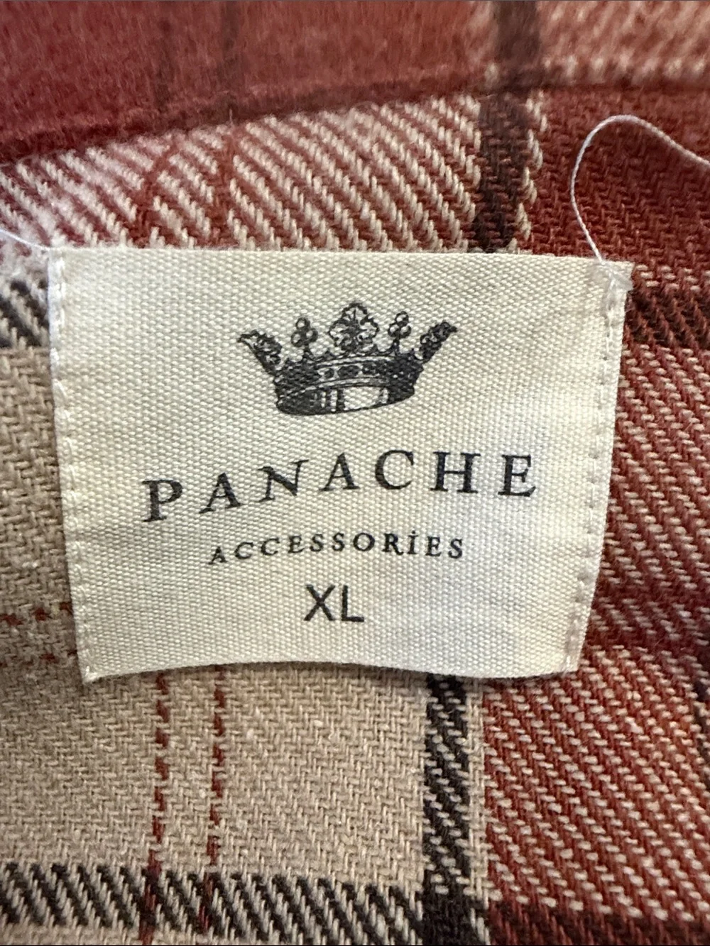 Women’s Long Plaid Shacket Jacket - Rust & Cream